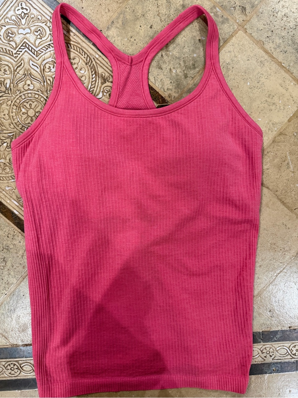 Lululemon Pink Ribbed Racerback Tank Top Size 10